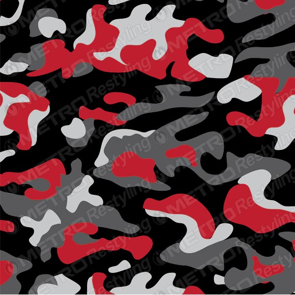 HD Large Red Tiger Camouflage Vinyl Wrap 3M 1080 
